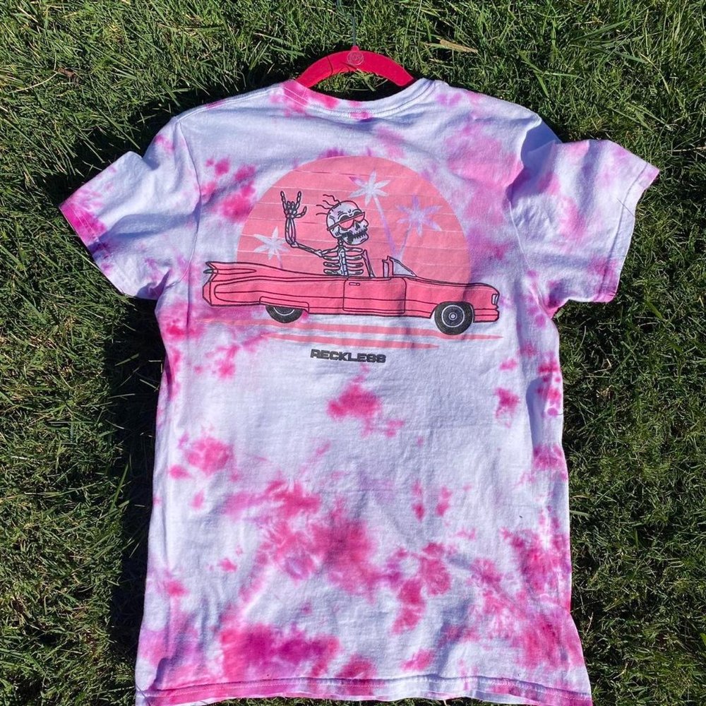 Pink tie-dye reckless Tee